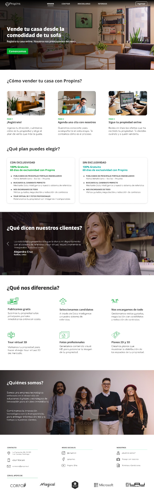 Landing principal — Click CTA