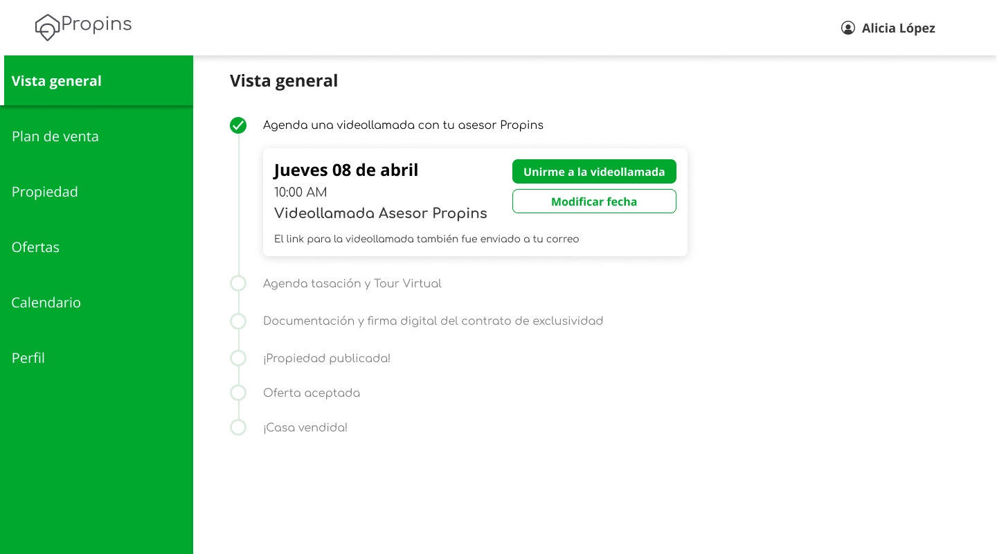 Panel principal — Vista general