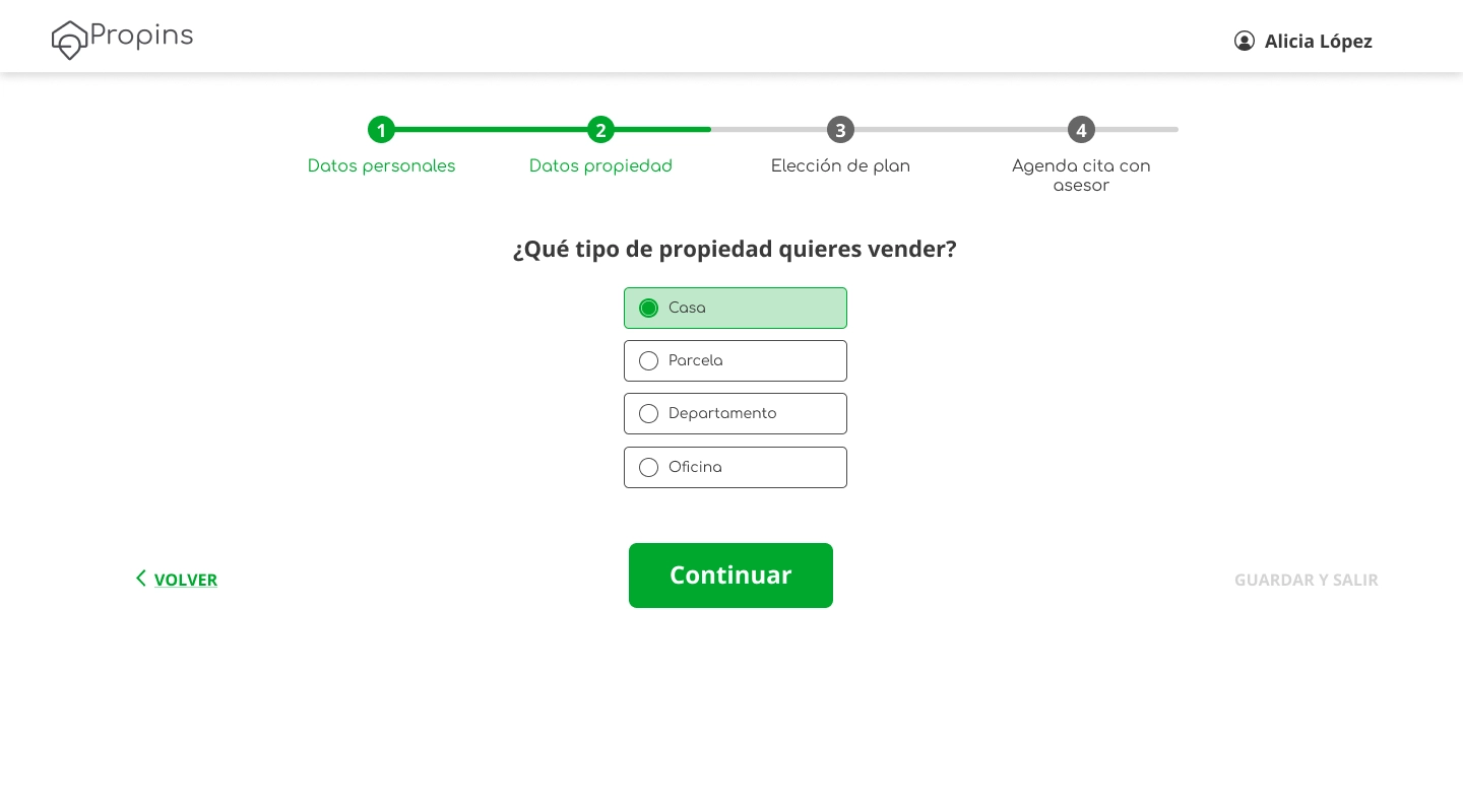 Paso 3 — Tipo de propiedad