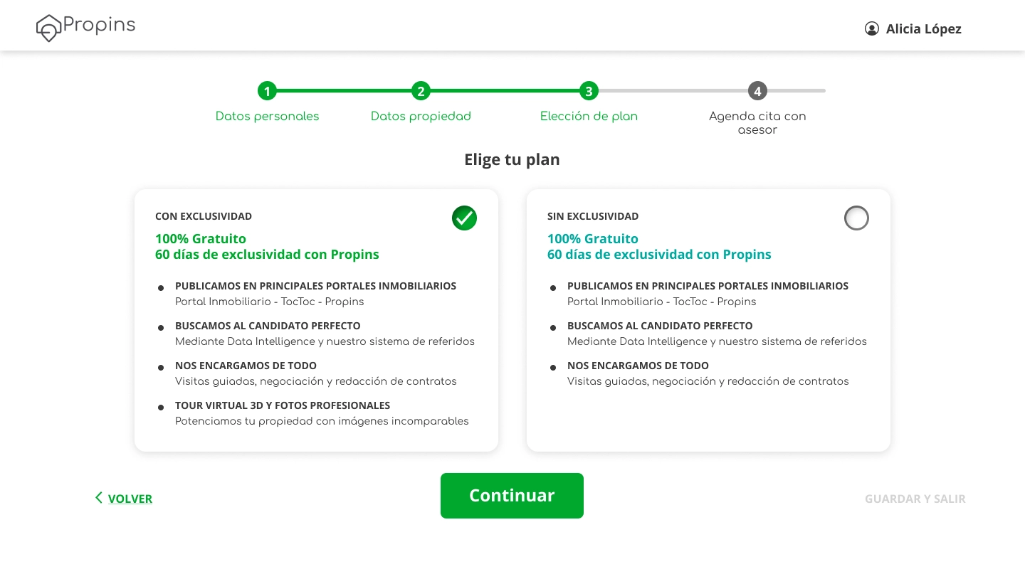 Paso 4 — Elección de plan