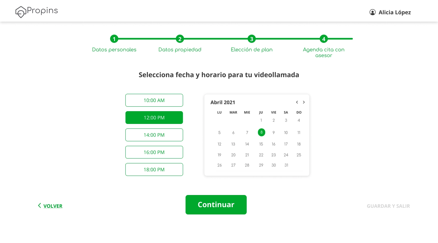 Paso 5 — Agendamiento de cita