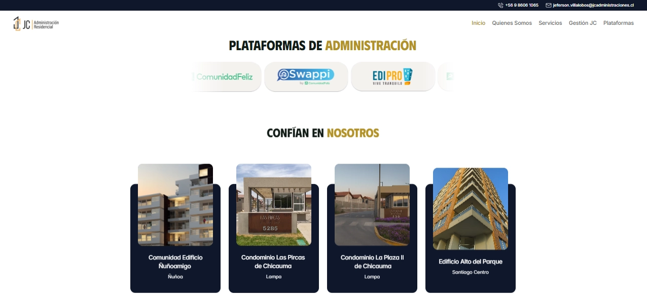 Sección Plataformas y Clientes